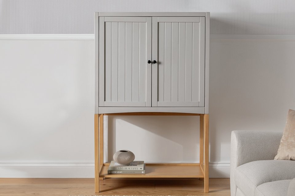 A Habitat Bournemouth natural storage cabinet.